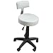 Produktbild eyepower Arbeitshocker Drehhocker Kosmetikhocker Praxishocker Rollhocker stufenlos höhenverstellbar Hocker mit Rückenlehne Weiß