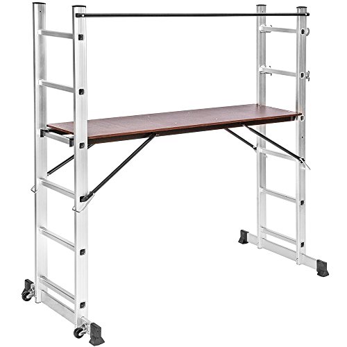 TecTake Alu Multigerüst Multifunktionsleiter Leitergerüst Gerüst Leiter Stehleiter Klappleiter - 3