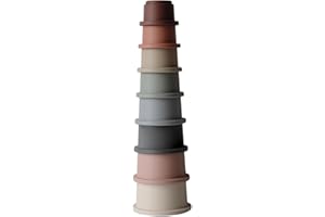 mushie Stapelbecher Spielzeug | Stapelturm mit 8 bechers | Für Babys und Kinder | Hergestellt in Dänemark | BPA FREI (Original)