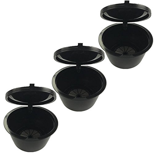 Decdeal 3Pcs Capsule Filtres Rechargeables Eco-Friendly Reusable Cup Cafetera Accessoires pour Tous Les Produits Standard Dolce Gusto Machines à café Espresso Nespresso