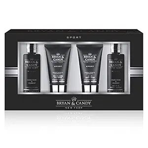 Bryan & Candy New York Ultimate Luxury Lemon Thyme & Spearmint START RIGHT GIFT VALENTINES GIFT SET For Men, Body Wash, Face Wash, After Shave Cream, Mens Shower Gel (Pack of 4)