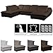 Produktbild Cavadore Wohnlandschaft Claanc mit Ottomane links und Longchair rechts, inkl. Kopfteilfunktion, Modernes Design, 345 x 77 x 220, lederoptik braun