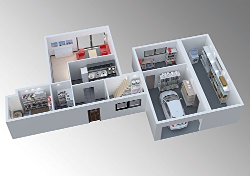 Regal Steckregal weiß Metall 190x100x40cm Regalsystem Steckregalsystem 4 Metall-Böden Traglast 280kg einfache Montage durch Stecksystem kein Verschrauben Schulte - 6