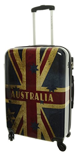 Preisvergleich Produktbild Koffer Australia Größe XL Carbon / Polycarbonat Hartschale Reisekoffer Trolley Case Australien Flagge Fa. Bowatex