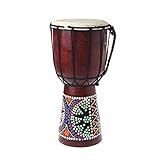 Gran tambor de arranque. Horrenz - Djembe profesional africano Bongo de 15,24 cm pintura clásica madera jembe africano buen sonido instrumento musical