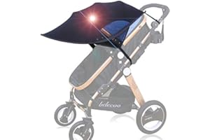 FREESOO Toldo Protector Solar Universal para Cochecitos Capazos Carrito de Bebé Sillas de Paseo Sombrilla Parasol Protección UV contra el Viento a Prueba de Lluvia con Malla Transpirable Negro
