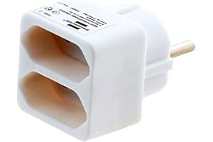 Brennenstuhl podwójne gniazdo wtykowe, adapter gniazda wtykowego, wtyczka Euro, z zabezpieczeniem przed dziećmi, kolor: biały