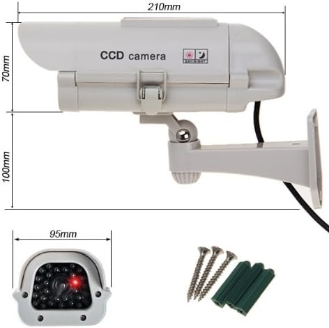 WMicroUK Solar Power Indoor/Outdoor Professional Design Dummy IR LED Light Security Surveillance Home/Shop CCTV Fake Camera