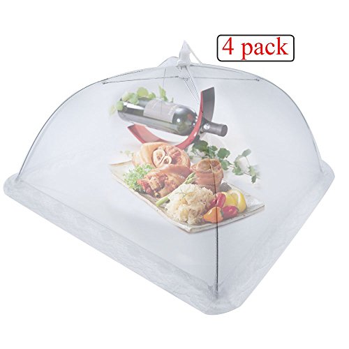 Xcellent Global Pop-Up Netzschutz Taschenschirm Lebensmittel Abdeckung Zelt für Draußen & Zuhause, Weiß HG136