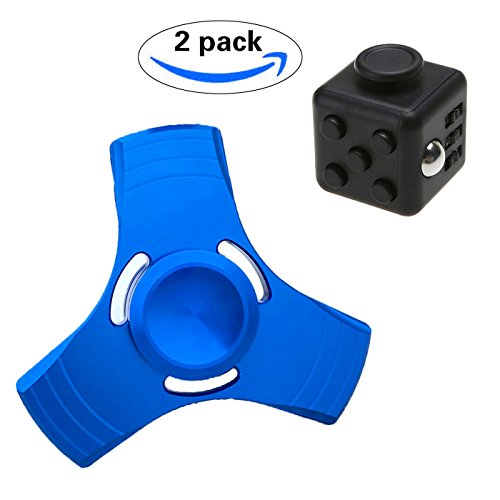 KAIHONG Fidget cube/Fidget Spinner Toy Finger Hand Cube 360 Degree Rotation Perfect For Quitting Smoking, ADD, ADHD, Anxiety, and Autism for Adults and Children (2 packs, blue) KAIHONG Fidget cube/Fidget Spinner Toy Finger Hand Cube 360 Degree Rotation Perfect For Quitting Smoking, ADD, ADHD, Anxiety, and Autism for Adults and Children (2 packs, blue)