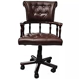 Material:Ledermix vidaXL Chefsessel Drehstuhl Bürostuhl chesterfield Bürosessel Bürodrehstuhl