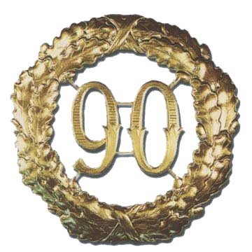 Jubiläumszahl "90" 24cm gross in gold