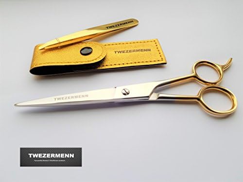 TWEZERMENN MENS Barber scissors 6cm / slanted tweezers Set