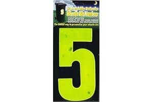 WHL Pack of 2 Hi Vis Wheelie Bin House Numbers Yellow Number 5