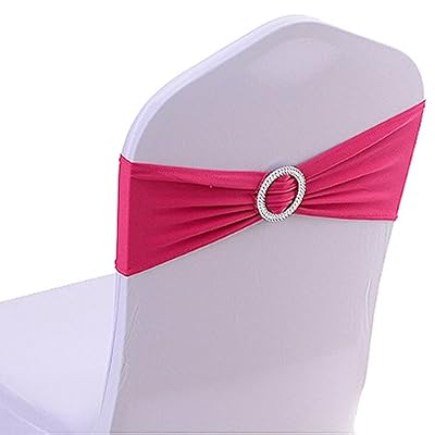 Yontree 50 PCS Noeuds de Chaise Elastique Pas besoin d'être Lié Décor Mariage Fête Baptême