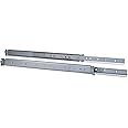 Inter Tech 8887220 Telescopic Rail Set with Variable Installation Depth from 500 to 800 mm Silver