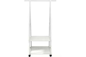 ZAICOLER Rullande Klädställ, Litet Klädställ med Hjul, Metallplaggrockarrangör Förvaringsdisplay Bärbar Garderobshylla, Ideal