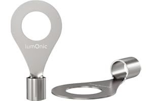 Lumonic 25x terminales de crimpar en blanco 4-6mm² I conector de crimpar M8 sin aislar I terminales de cable M8, terminal de cable tubular 4mm2 6mm2 terminales de anillo