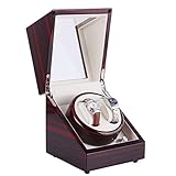 Uhrenbeweger Fur Automatikuhren Uhr Display Stand Double Automatic Watch Winder Box Aufbewahrungskoffer Für 2 Armbanduhren Staubdicht,B-Brown