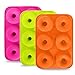 Produktbild hblife 3 Pack Donutform Besondere Backformen Silikon Donut Formen Antihaft-Safe Backblech Pan Hitzebeständigkeit für Kuchen Keks Bagels Muffins-Orange, Rose Red, Grün