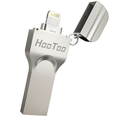 HooToo Pendrive 32GB, Flash Drive 2 en 1 [Certificado MFI] Compatible con iPhone y iPad, iPhone x/8/8plus/7/7 plus/6/6s/6s plus/5s, iPad, Mac, portatiles Windows, Memoria USB 3.0