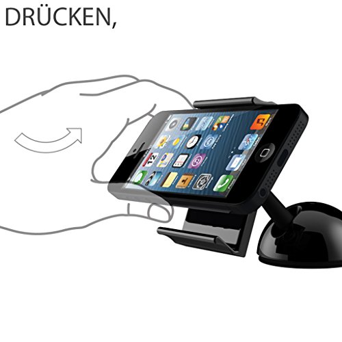 Original PPYPLE DASH-N5 universale KFZ Handyhalterung Car holder mit Kugelgelenk fÃ¼r Armaturenbrett oder Windschutzscheibe (von 55 bis 85 mm) fÃ¼r Handy, Smartphone, Phablet, NavigationsgerÃ¤te usw.