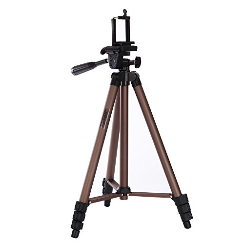 EMEBAY - 125cm Trípode Universal(súper Ligero Ajustable) + Adaptador de Apoyo Smartphone;Trípode para Cámara Digital, Cámara, Video proyector, teléfonos Inteligentes