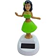 Green Solar Powered Dancing Hula Girl Dashboard Decorations Swinging Bobbleheads Toy Collection Figurines for Auto Interior Home Decor Science Kits and Toys Statues, Bobbleheads and Busts