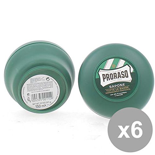 Set 6 PRORASO Ciotola 150 Rinfrescante Verde Prodotti per la rasatura