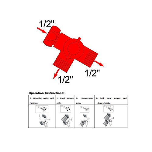 winarrow Triangle Ventil Universal 3-Wege-Dusche Arm-Umstellventil Dusche Arm Splitter für Handbrause Duschen Komponenten mit Brauseabgang chrom - 5