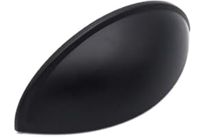 LONTAN 4 Pack Black Cup Handles 76mm Hole Centers 3 Inch Cup Cupboard Handles Suitable for Cabinets and Drawers in Bedrooms, Kitchens, Study Rooms, and Living Rooms, Zinc Alloy