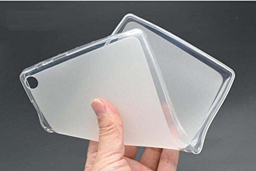 Lusee® Silikon TPU Hülle für Lenovo Tab 2 A7-20F Schutzhülle Case Cover Protektiv Silicone Backcover + Gratis Touchpen Eingabestift sowie Staubschutz halb transparent weiß - 4