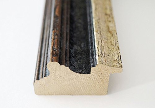 Spiegel Wandspiegel Badspiegel Flurspiegel Garderobenspiegel – Über 200 Größen – Trento Schwarz Silber 5,4 – Größe des Spiegelglases 50 x 70 – Wunschmaße auf Anfrage – Antik, Barock - 5