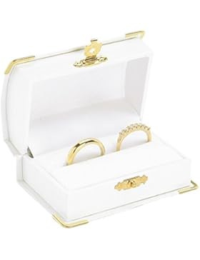 Jouailla–Schatulle für 2Eheringe–Weiß