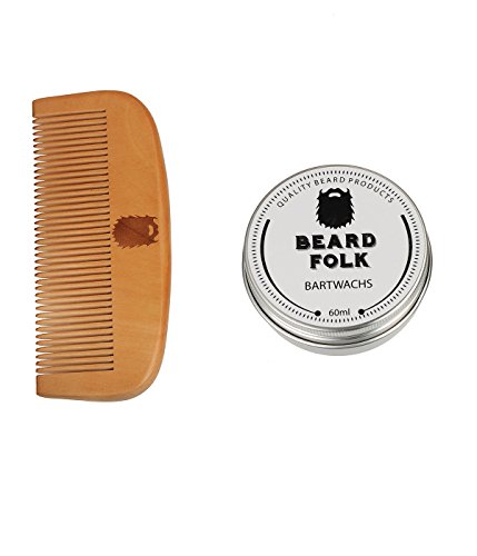 Beard Folk Bartpflege Set -Kamm & Bartwachs-