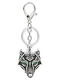 raven's spellbook lego dimensions Exclusivo diseño detallado Viking Odin lobo verde esmeralda ojos colgante clave anillos clave cadenas plata envejecida Metal escandinavo nudo Raven Mjolnir celta nórdico NORDIC Rune Talisman Saxon