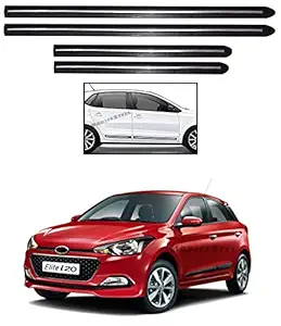 ModifyStyle Side Beading Black with Single Chrome Strip Suitable for Hyundai Elite i20 (2014 to 2017) Type 1