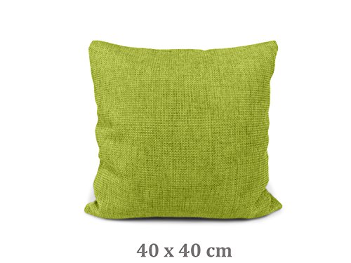 Kissenhüllen in Struktur-Optik – erhältlich in 23 modernen Farben und 3 verschiedenen Größen, Doppelpack Kissenhüllen 40 x 40 cm, hellgrün - 2