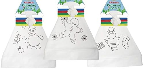 Colour Your Own Christmas White Felt Hat Kids Craft Activity 3 to choose From (Snowman)