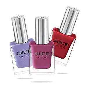 JUICE Nail Polish, Glossy Finish, Tickle Me Pink - 179, Pink Rose - 15, Pearly Flint - 269, 33Ml, Each 11Ml