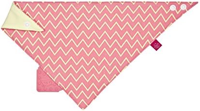 Laessig Bandana with Silicone Teether Zigzag (Red)