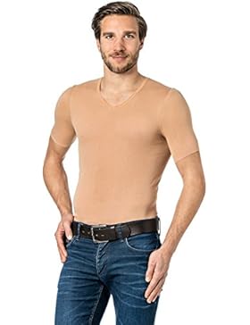 Hautfarbenes Unterhemd / Herrenunterhemd unsichtbar V-Ausschnitt Halbarmshirt Business Shirt 1/2 Arm Herren