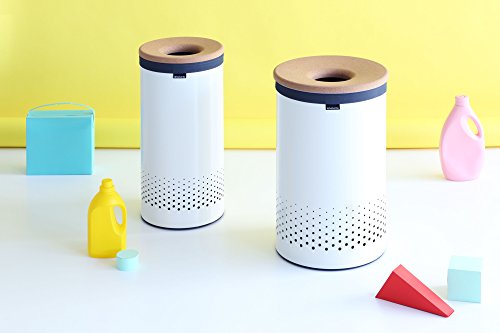 Brabantia 104367 Wäschebox 35 L Korkdeckel, weiß - 10