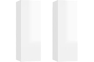 Tidyard Mobile per TV da Parete 2 pz Moderno in Truciolato 30,5x30x90/110 cm,Mobile TV a Muro Moderno 2 pz,Armadietto per TV 2 pz Moderno da Parete,Armadietto per TV a Muro Moderno