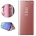 Produktbild Nadoli Spiegel Hülle für Galaxy A60,Noble Luxus Clear View Mirror Effect Pu Leder Hart PC Zurück Buchstil Standfunktion Flip Schutzhülle Brieftasche für Samsung Galaxy A60,Rose Gold