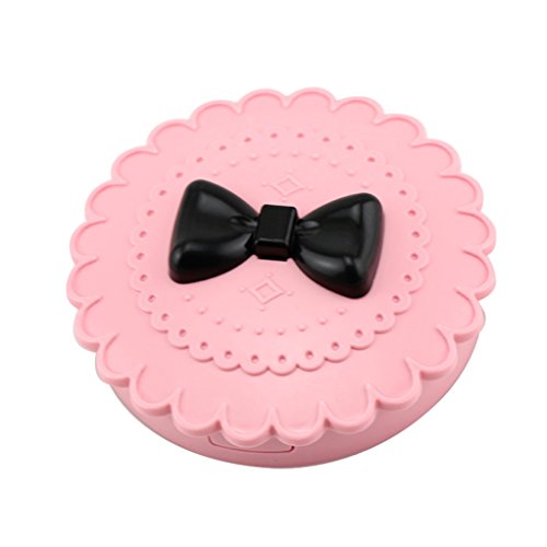 Vovotrade Acryl Nette rosa Schleife Falsche Wimper Aufbewahrungsbox Make-up Kosmetik Spiegel Fall Organizer - 3