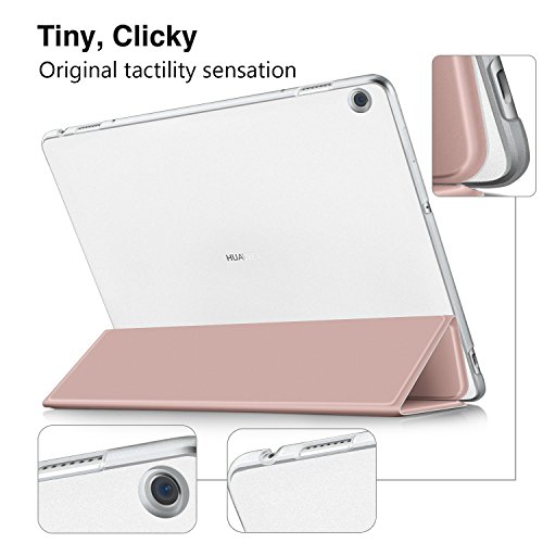 IVSO hochwertiges PU Leder Etui hülle Tasche Case – mit Standfunktion, super 360° Anti-Wrestling, ist für Huawei MediaPad M3 Lite 10.1 Tablet-PC perfekt geeignet (Rose Gold) - 8