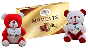 Natali Traders Love & Sorry Gift Combo For Girlfriend & Boyfriend-Ferrero Rocher Moments Chocolate Pack-Love & Sorry Soft Teddy-Gifts For Wife-Husband-Fiancee-Fiance-Friends-Girls-Boys