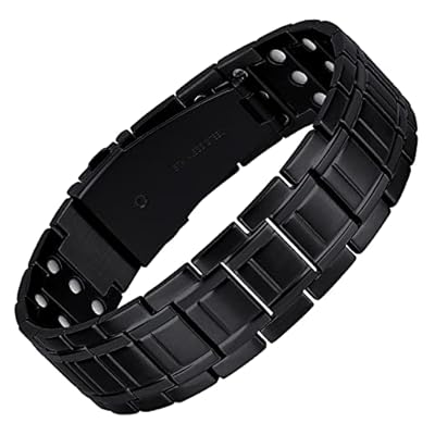 Jeracol Titanium Steel Magnetic Bracelet For Men,3x Ultra Strength Magnets Magnetic Bracelet With Unique Folding Clasp Brazaletes,magnetic Wristband For Christmas,adjustable Size&gift Box