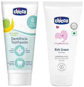 Chicco Rich Cream 100ml & Chicco Toothpaste (Mela-Applebanana), 50ml